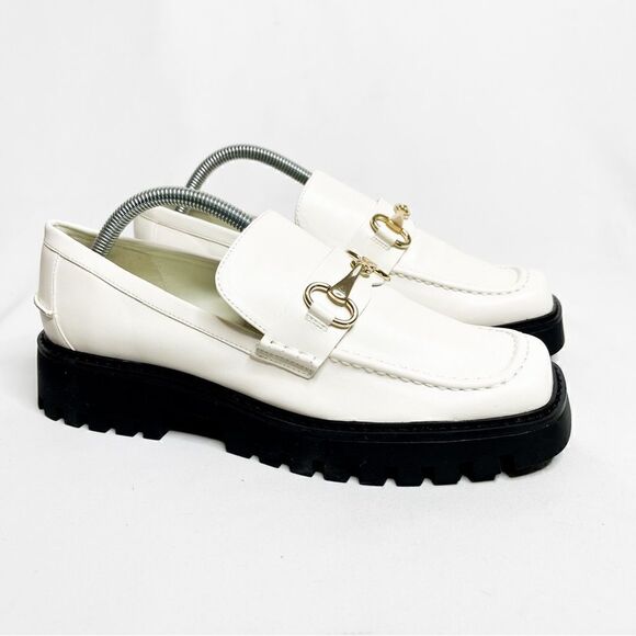 🍋 Open Edit • NEW Women’s Square Toe Chunky Platform Slip On Loafers Size 10 - Picture 1 of 10